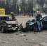 Движение затруднено на перекрестке Октябрьского и Кузнецкой в Пскове из-за ДТП. ФОТО - Pln-Pskov.Ru