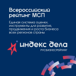 Всероссийский рейтинг субъектов малого и среднего предпринимательства "Индекс дела"                     