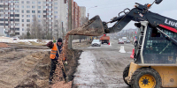 Фото сделано во время ремонта улицы Юбилейной в Пскове в марте 2024 года. Фото из Telegram-канала Бориса Елкина - InformPskov.Ru
