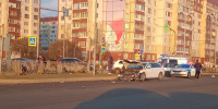 При столкновении Renault и Skoda на Рижском проспекте в Пскове пострадал один человек - Pln-Pskov.Ru