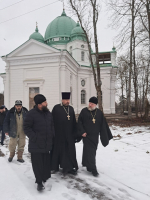 Псковский митрополит проконтролировал ход реставрации церкви Вознесения Господня в Порховском районе
