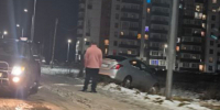Фотофакт: Машина улетела в кювет в Борисовичах Псковского района - Pln-Pskov.Ru
