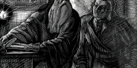 Владимир Фаворский. Пимен и Григорий. Из иллюстраций к «Борису Годунову» (1955). Из фондов музея-заповедника «Михайловское» - InformPskov.Ru