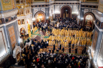 Митрополит Псковский и Порховский Матфей принял участие в соборном богослужении в Храме Христа Спасителя в Москве