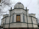 Михаил Ведерников поблагодарил реставраторов за восстановление храма в Плюсском районе. Фото: Telegram-канал АНО «Возрождение объектов культурного наследия Пскова (Псковской области)»