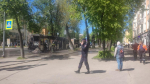 Автобус сгорел в Пскове