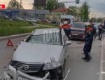 Пассажирский автобус, КамАЗ и три легковых автомобиля столкнулись на Запсковье