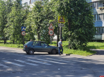 Daewoo и Volkswagen столкнулись на пересечении улиц Розы Люксембург и Киселева в Пскове