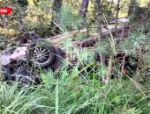 В Псковском районе автомобиль Lada Granta съехал с дороги и опрокинулся