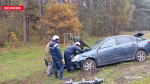В Псковском районе автомобиль съехал в кювет и опрокинулся