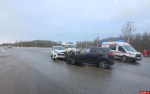 Женщина и ребенок пострадали в ДТП на перекрестке Северного обхода Пскова