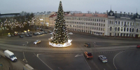 Главная новогодняя елка Пскова зажглась после ночного ДТП. ВИДЕО - Pln-Pskov.Ru