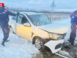 Volkswagen и Lada Granta столкнулись в Псковском районе