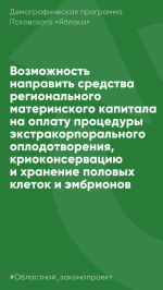Псковское «Яблоко» предлагает увеличить доступность ЭКО и других репродуктивных технологий за счет бюджета