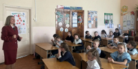Первоклассники средней школы №9 им. А.С. Пушкина города Пскова присоединились к всероссийской акции Лекторий «Санпросвет» - Роспотребнадзор