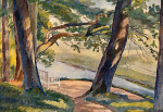 Леонид Хижинский. «Скамья Онегина» (1937). Из фондов музея-заповедника «Михайловское»
