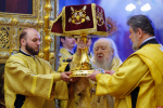 Митрополит Псковский и Порховский Матфей сослужил Патриарху Кириллу за литургией в храме Христа Спасителя