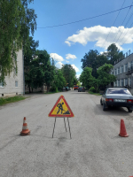 Участок улицы Пушкина перекрыли в Опочке