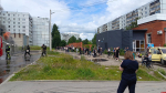 Появились фото и видео с места возгорания ларьков на проспекте Энтузиастов в Пскове