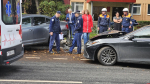 Lexus «протаранил» несколько припаркованных машин на улице Советской в Пскове. ФОТО
