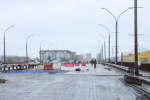 Работы на мосту Александра Невского в Пскове